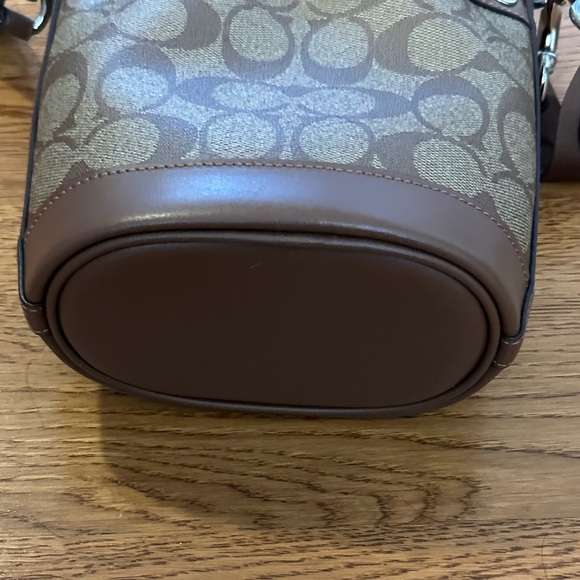 NWOT Coach Mini Bucket Bag In Signature Brown and Tan Canvas - Picture 11 of 15